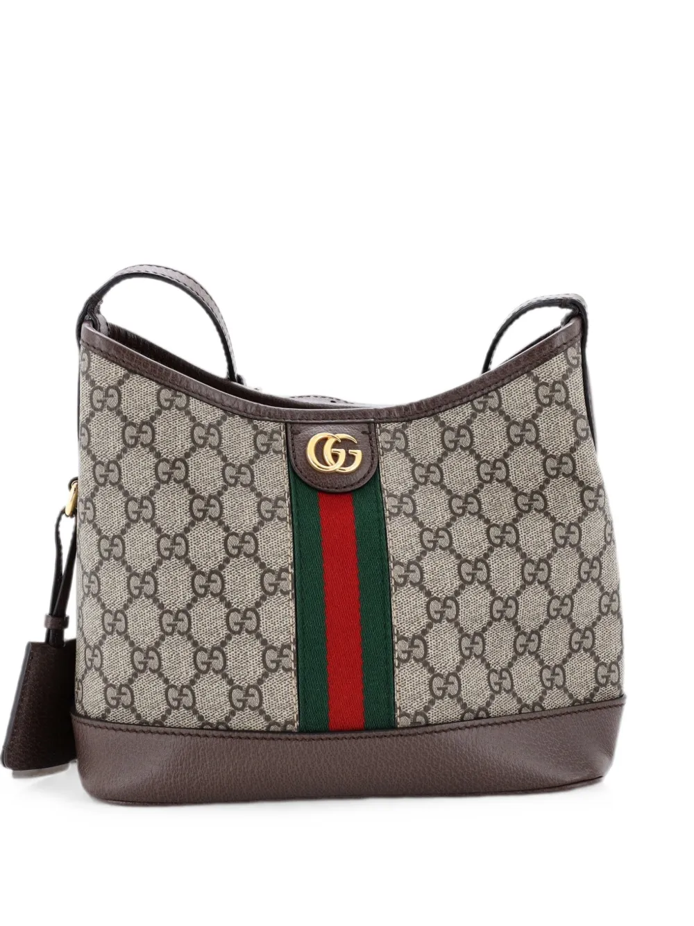 Gucci Pre-Owned Ophidia Open Bucket Bag GG Coated Canvas with Leather Small shoulder bag - Marrone