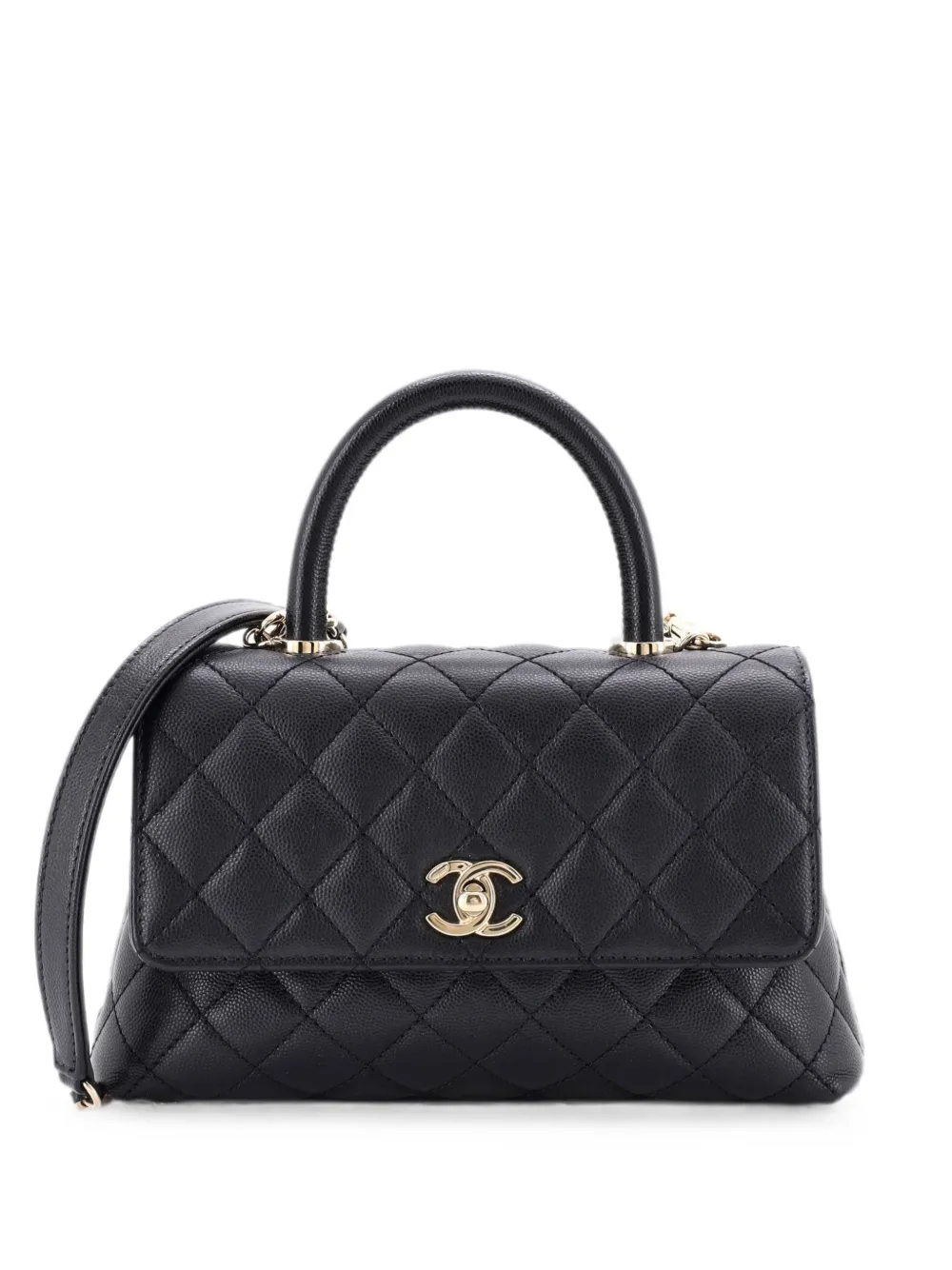 CHANEL Pre-Owned Coco Top Handle Bag Quilted Caviar Mini satchel - Nero