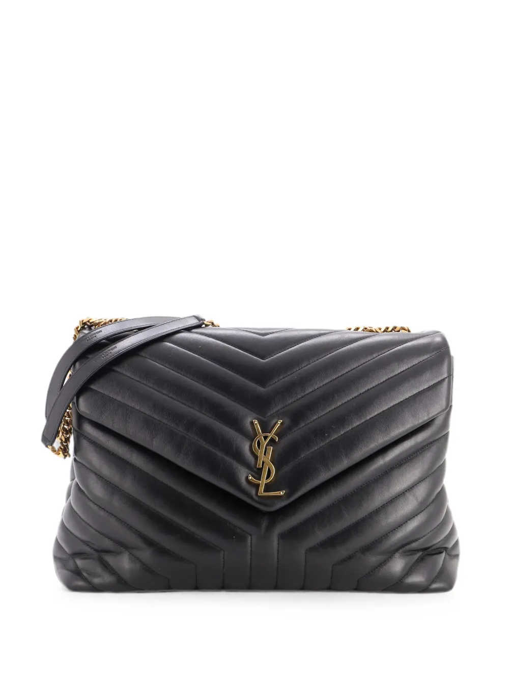 Saint Laurent Pre-Owned Loulou Matelasse Chevron Leather Large shoulder bag - Schwarz