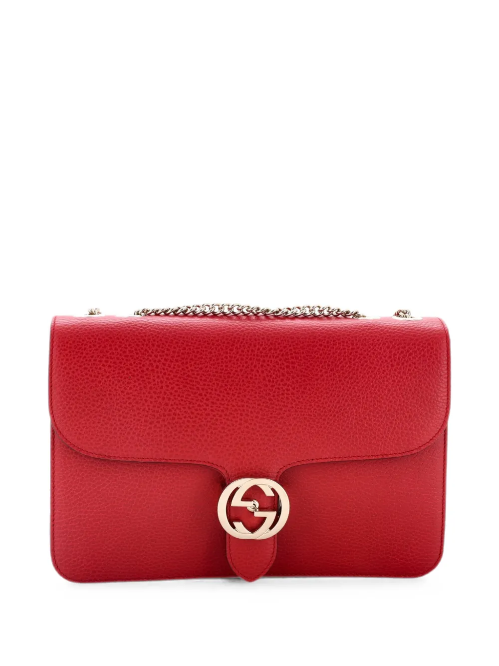 Gucci Pre-Owned Interlocking Leather Medium shoulder bag - Rot