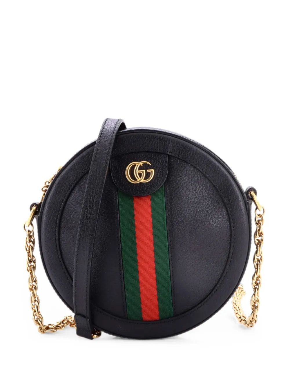 Gucci Pre-Owned Ophidia Round Shoulder Bag Leather Mini crossbody bag - Schwarz