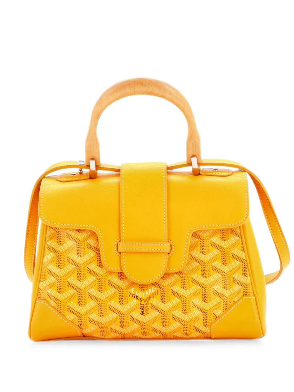 Goyard Pre-Owned Saigon Top Handle Bag Coated Canvas with Leather Mini shoulder bag - Gelb