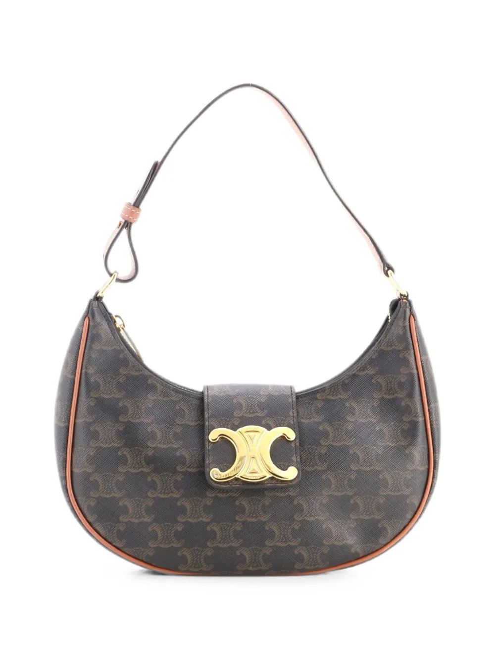 Celine Pre-Owned Ava Triomphe Bag Triomphe Coated Canvas shoulder bag - Braun