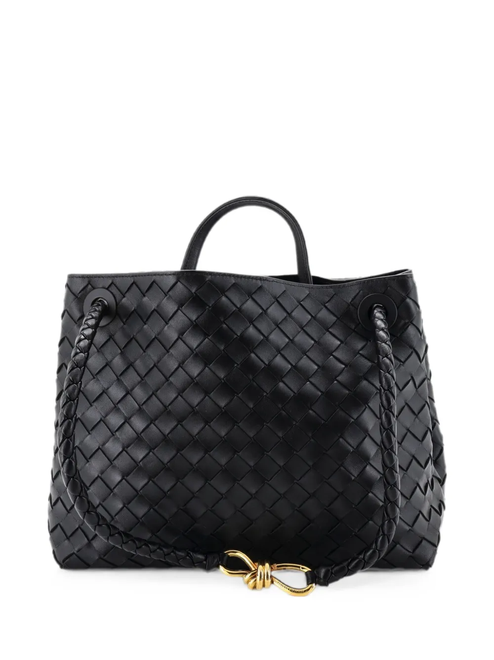 Bottega Veneta Pre-Owned Andiamo Top Handle Bag Intrecciato Nappa Medium satchel - Schwarz