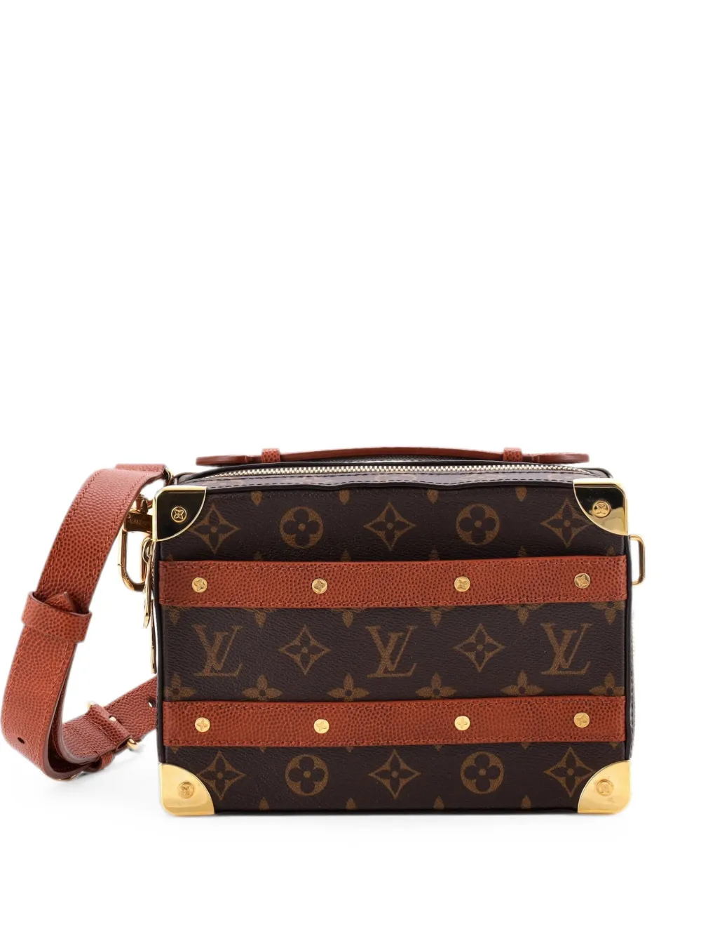 Louis Vuitton Pre-Owned x NBA Handle Trunk Bag Monogram Canvas crossbody bag - Marrone