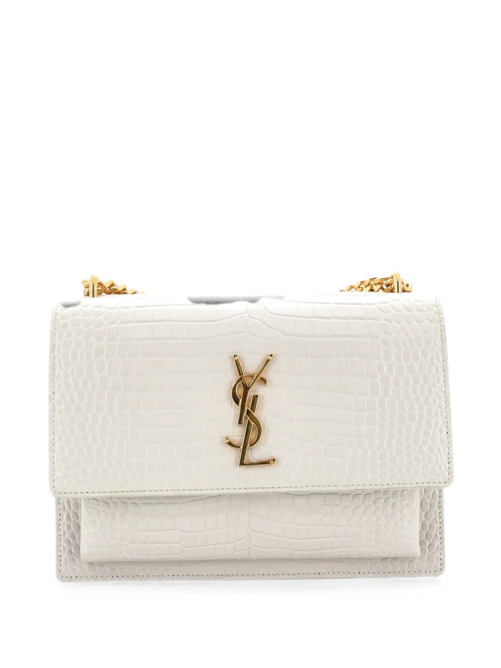 Saint Laurent Pre-Owned Sunset Crocodile Embossed Leather Medium crossbody bag - Toni neutri