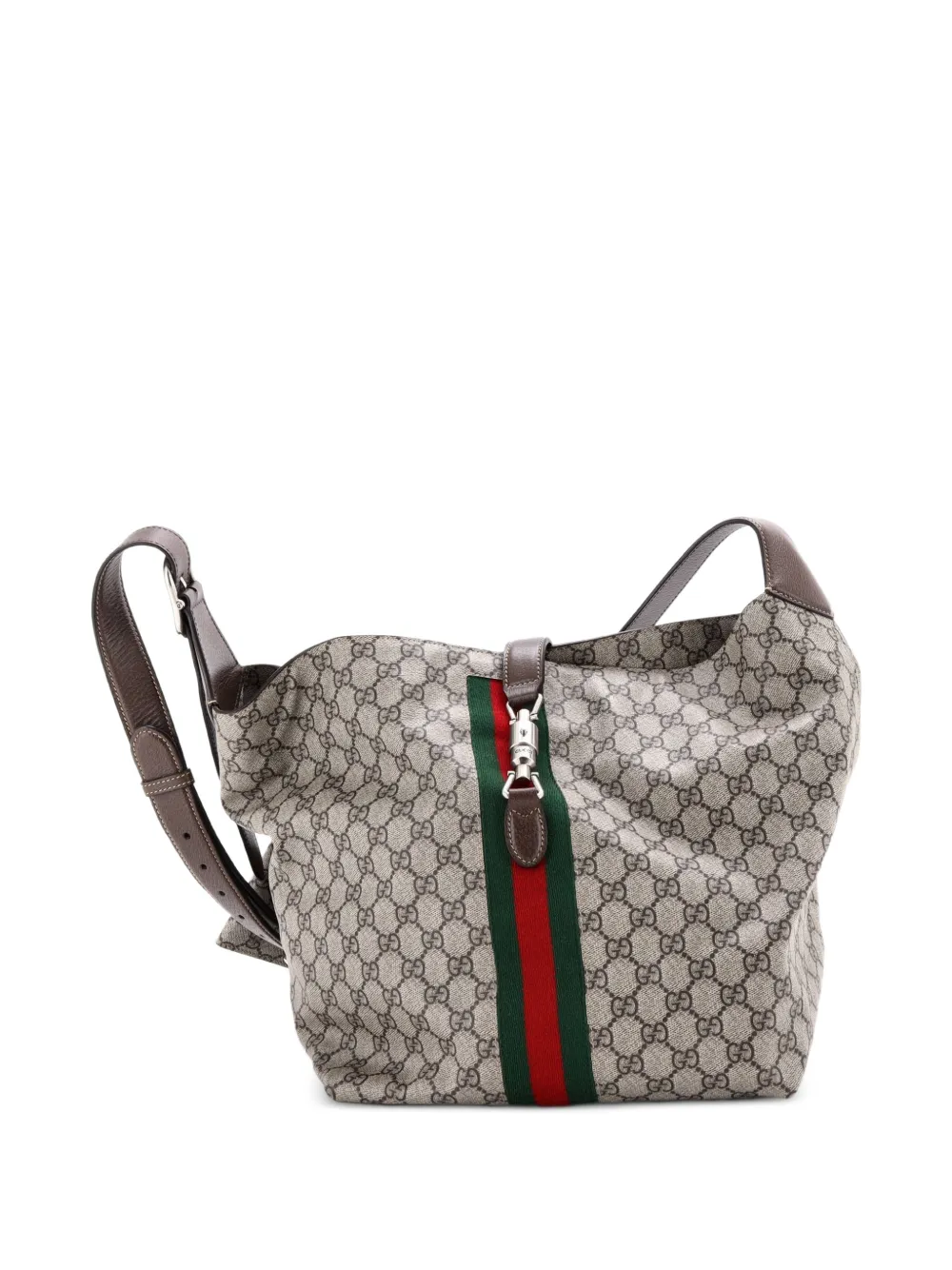 Gucci Pre-Owned Jackie 1961 Soft GG Coated Canvas Small shoulder bag - Marrone