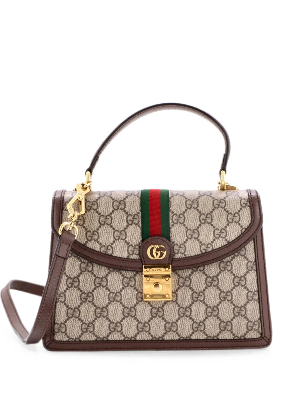 Gucci Pre-Owned Ophidia Flap Top Handle Bag GG Coated Canvas Small satchel - Braun