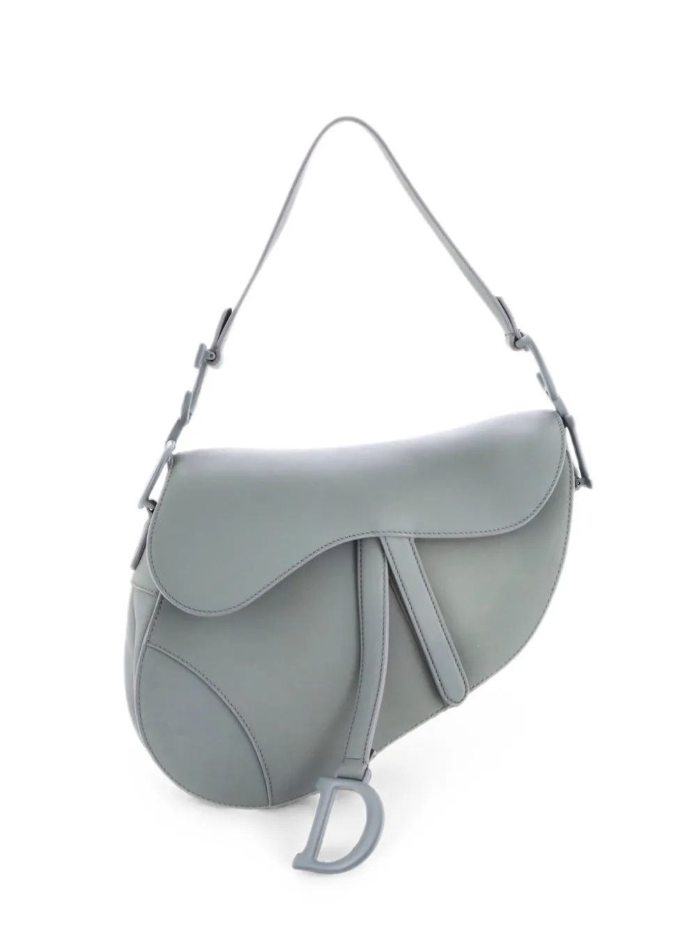 Christian Dior Pre-Owned Ultra Matte Saddle Handbag Leather Medium shoulder bag - Grigio