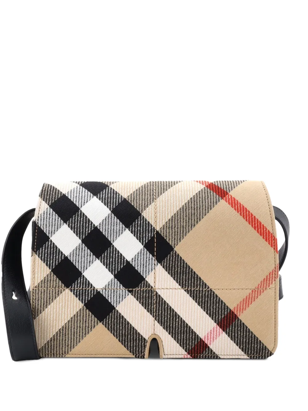 Burberry Pre-Owned Snip Shoulder Bag Check Jacquard with Leather crossbody bag - Marrone