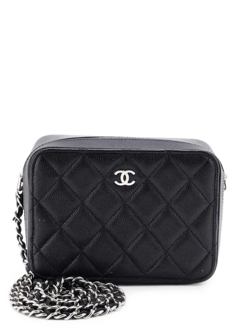 CHANEL Pre-Owned Square CC Chain Camera Bag Quilted Caviar Mini shoulder bag - Schwarz