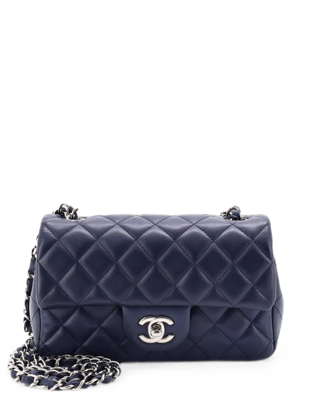 CHANEL Pre-Owned Classic Single Flap Bag Quilted Lambskin Mini crossbody bag - Blu