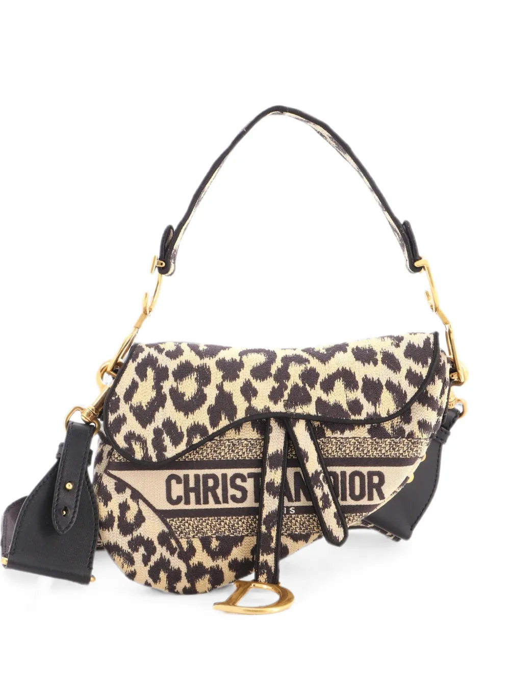 Christian Dior Pre-Owned Saddle Handbag Mizza Embroidered Canvas Medium satchel - Marrone