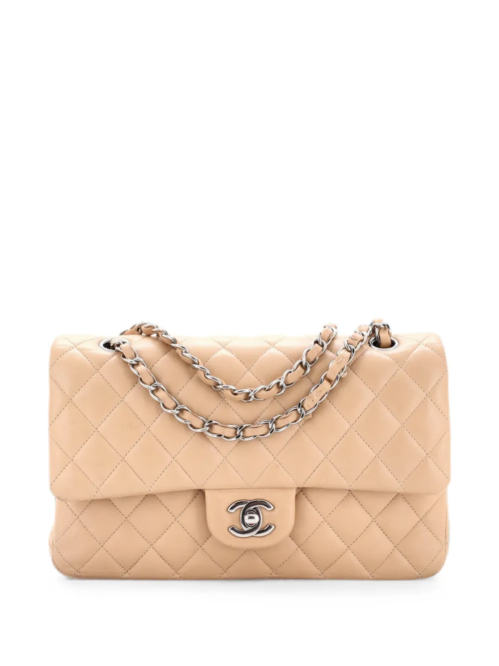 CHANEL Pre-Owned Classic Double Flap Bag Quilted Lambskin Medium shoulder bag - Toni neutri