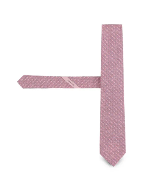 Ferragamo corbata con motivo Gancini