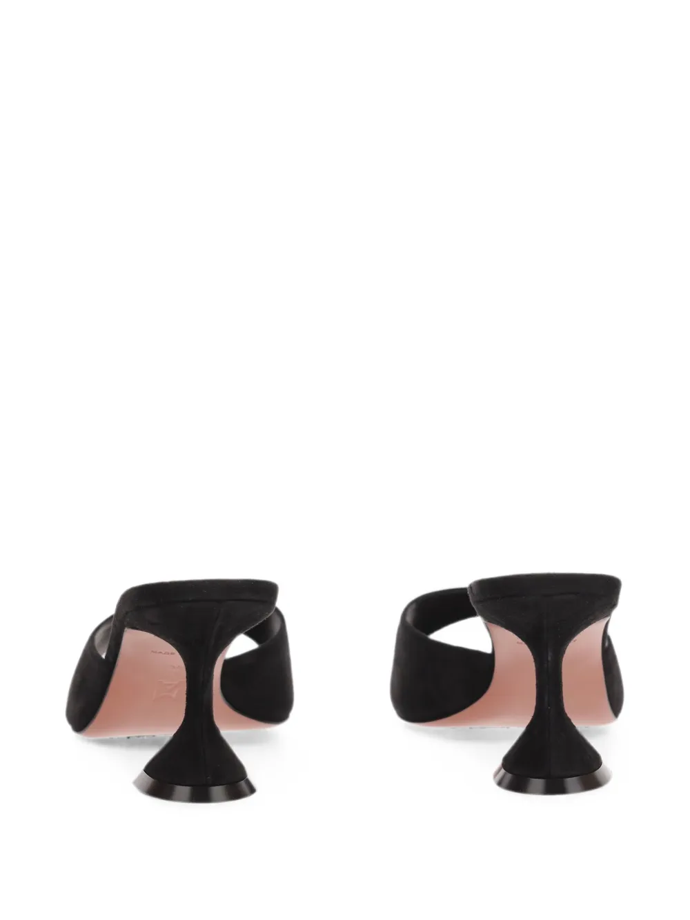 Amina Muaddi Lupita 70 black suede slippers Zwart
