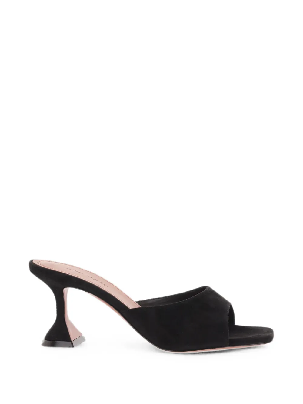 Amina Muaddi Lupita 70 black suede slippers Zwart
