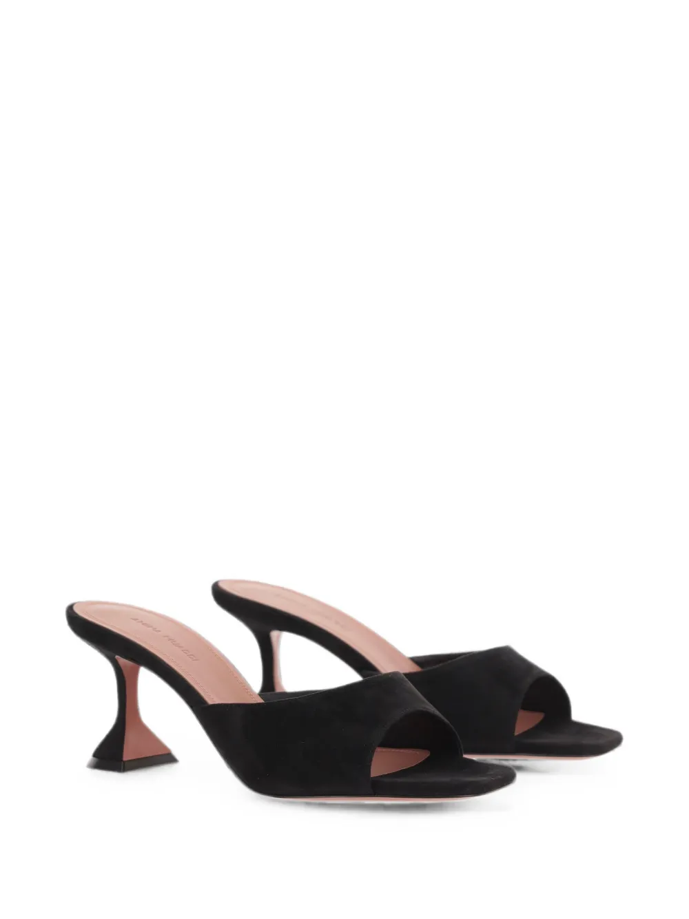 Amina Muaddi Lupita 70 black suede slippers Zwart
