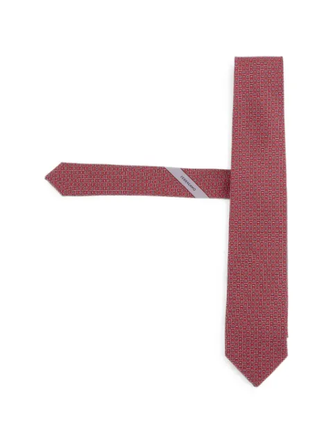 Ferragamo Gancini-pattern silk tie