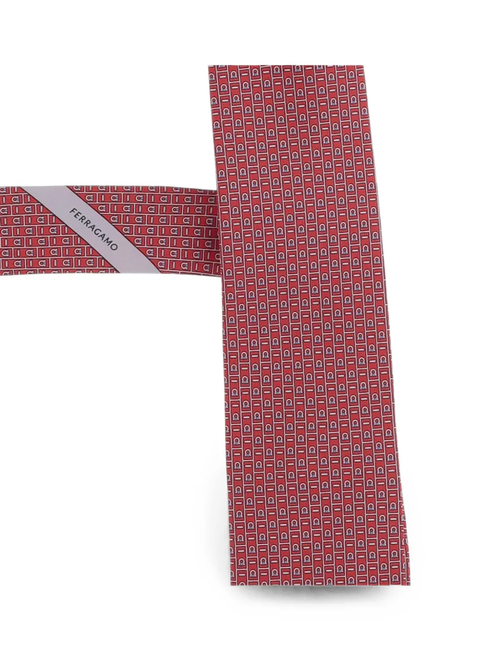 Ferragamo Zijden stropdas met Gancini-patroon Rood