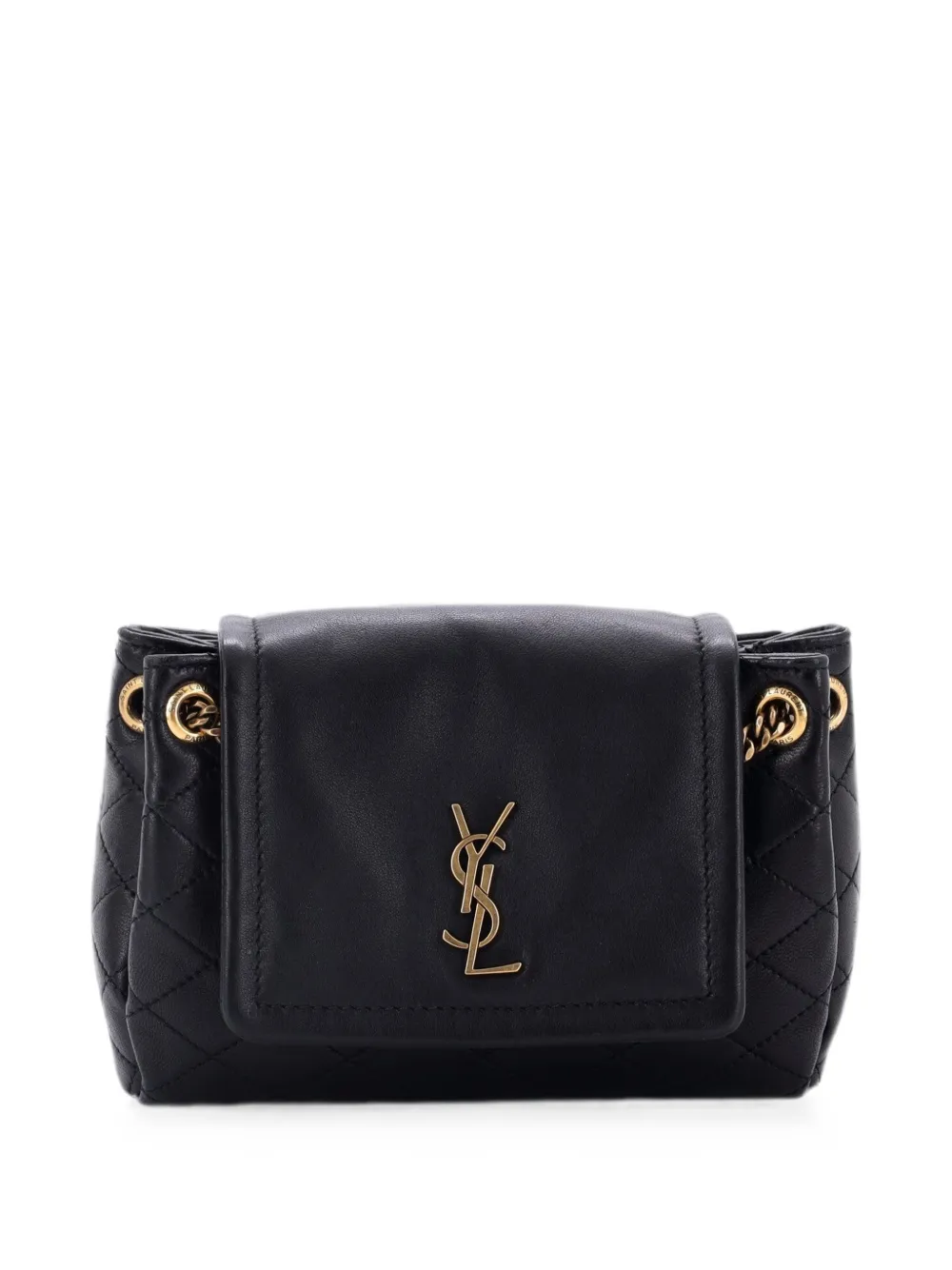 Saint Laurent Pre-Owned Nolita Satchel Quilted Leather Mini crossbody bag - Nero