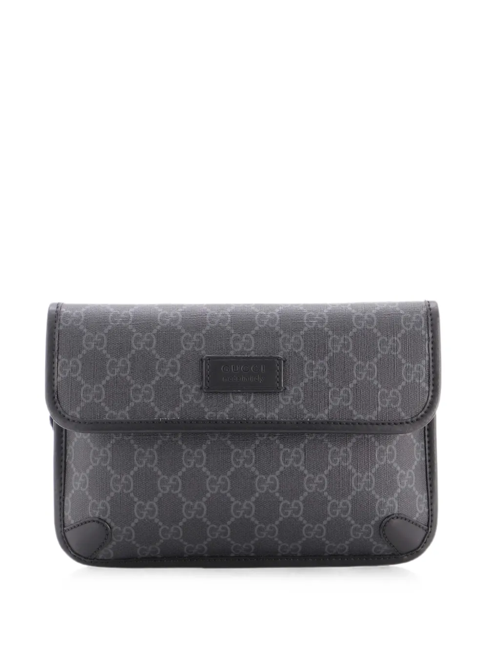 Gucci Pre-Owned Web Flap GG Coated Canvas belt bag - Nero