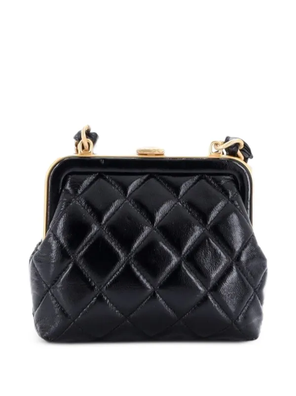 CHANEL Pre-Owned リボン フレームクラッチ ウィズチェーン マトラッセ 