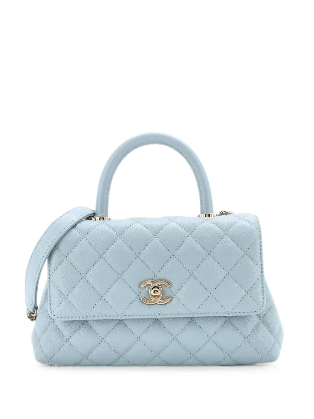 CHANEL Pre-Owned Coco Top Handle Bag Quilted Caviar Mini satchel - Blu