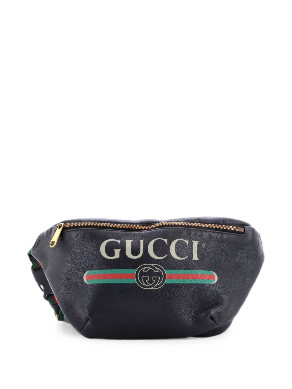 Gucci Pre-Owned sac banane médium à logo imprimé - Noir Gucci Pre-Owned sac banane médium à logo imprimé - Noir