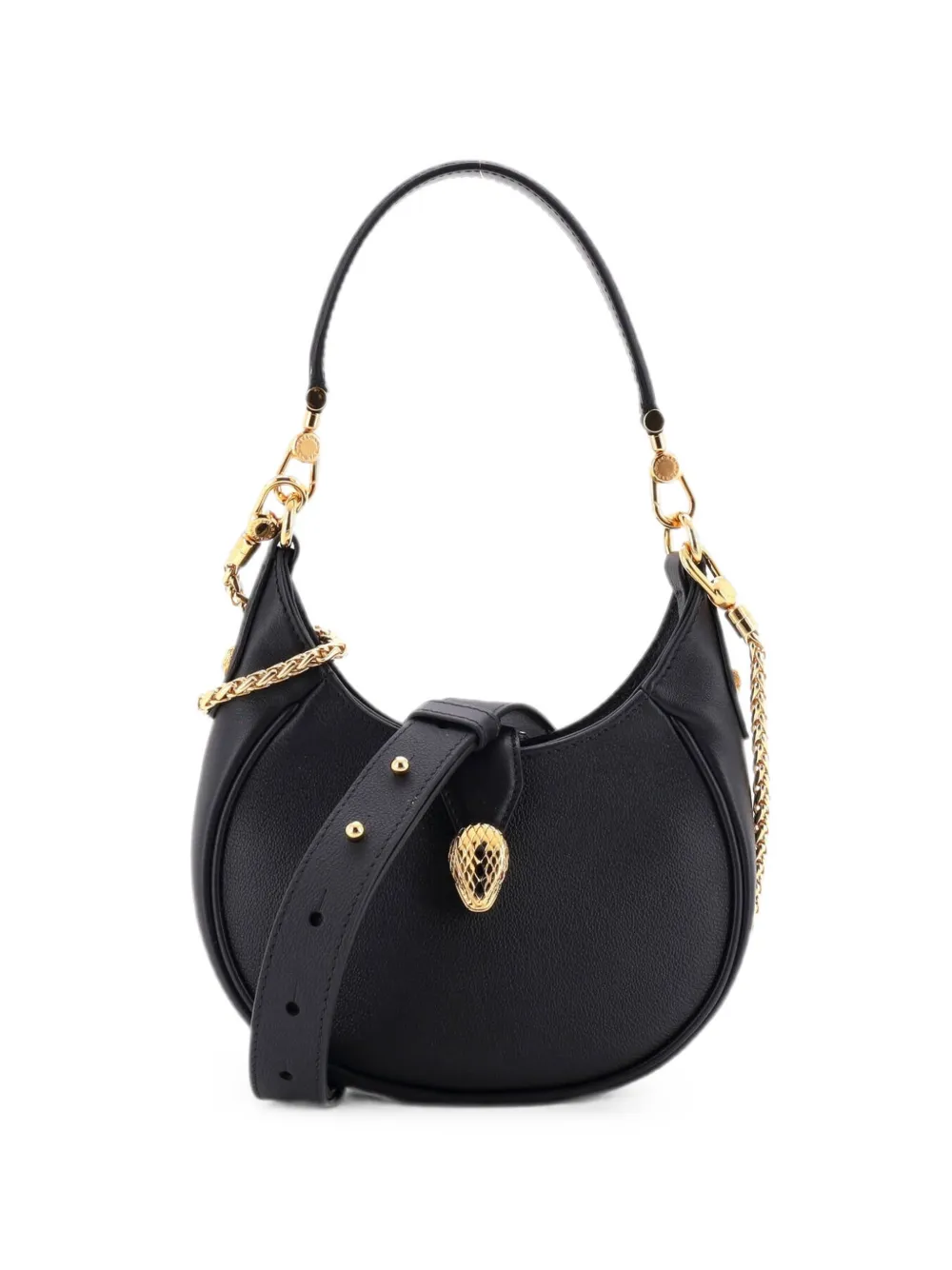 Bvlgari Pre-Owned Serpenti Ellipse Crossbody Bag Leather Mini shoulder bag - Schwarz