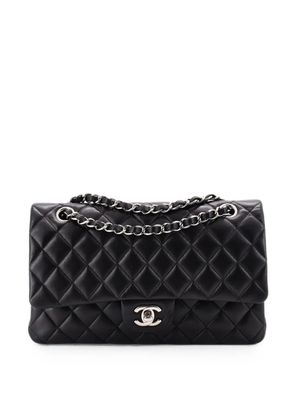CHANEL Pre-Owned Classic Double Flap Bag Quilted Lambskin Medium shoulder bag - Nero