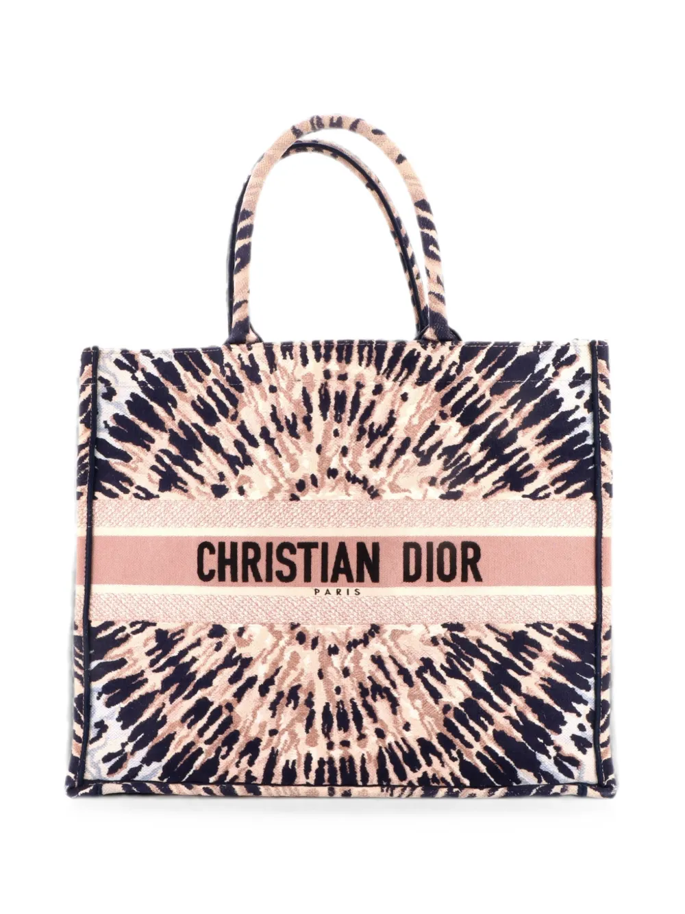 Christian Dior Pre-Owned Book Embroidered Canvas Large tote bag - Blu