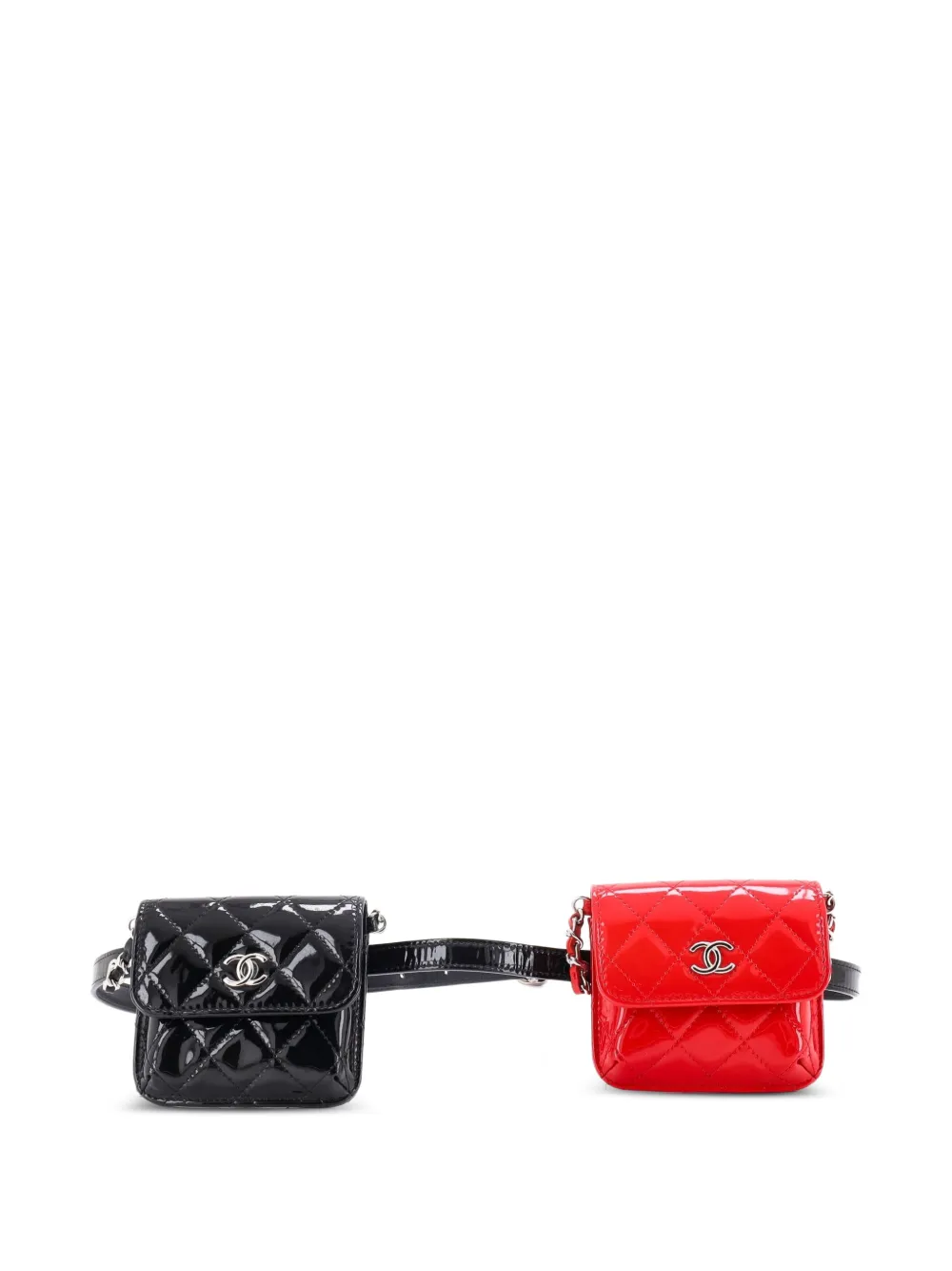 CHANEL Pre-Owned CC In Love Waist Bag Quilted Patent Mini belt bag - Nero