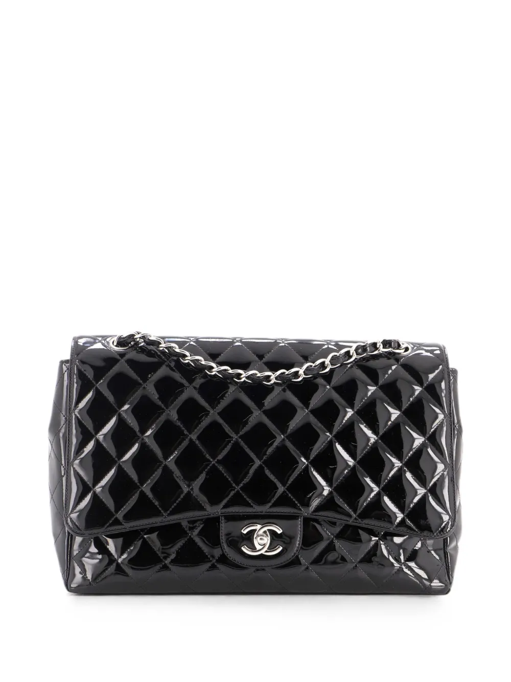 CHANEL Pre-Owned Classic Single Flap Bag Quilted Patent Maxi shoulder bag - Nero