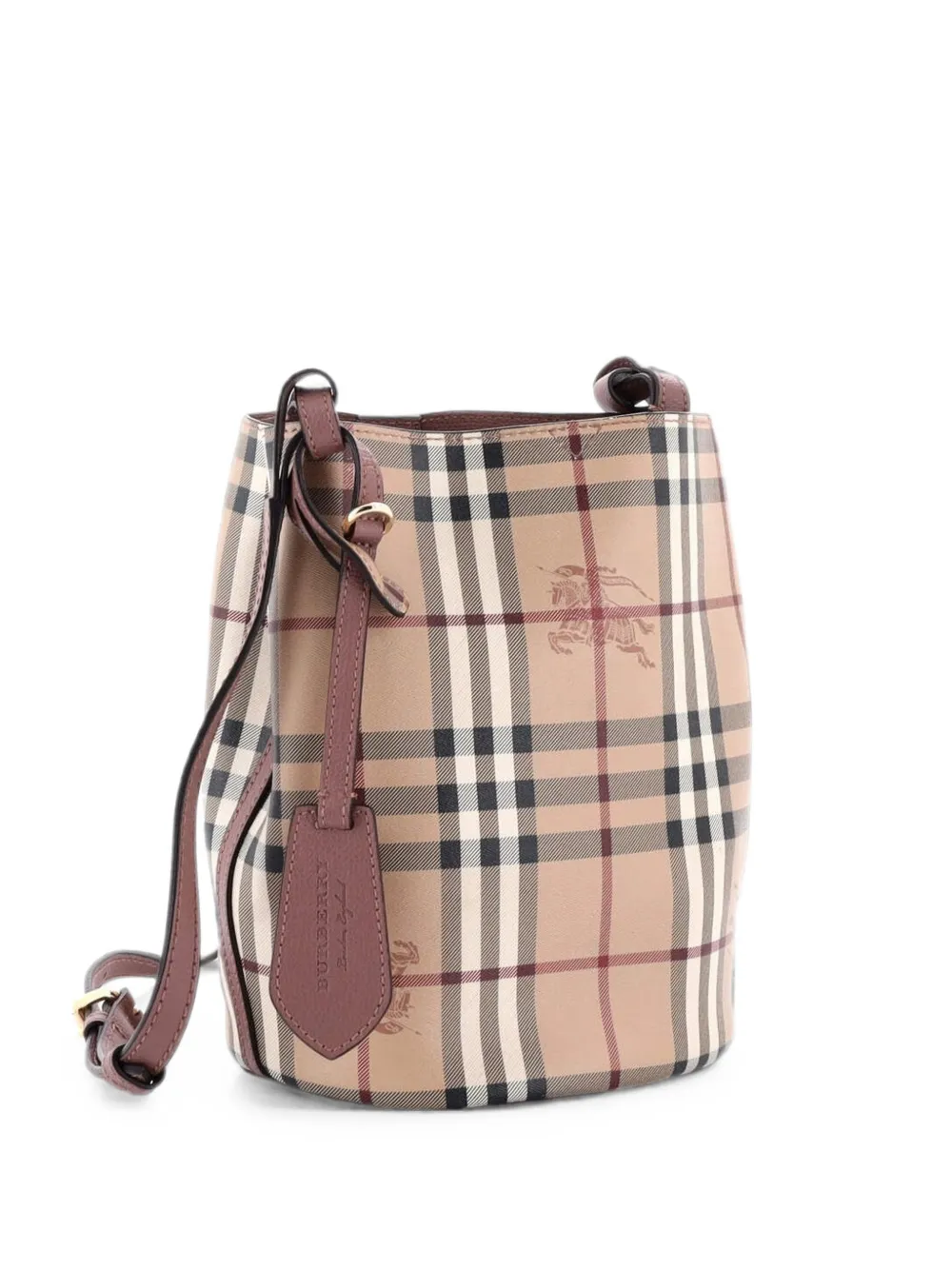 Burberry Pre-Owned Lorne Haymarket Coated Canvas Small bucket bag - Rosa