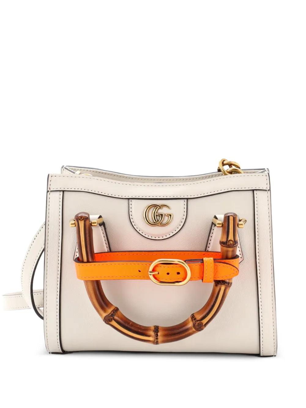 Gucci Pre-Owned Diana NM Bamboo Handle Tote Leather Mini crossbody bag - Bianco