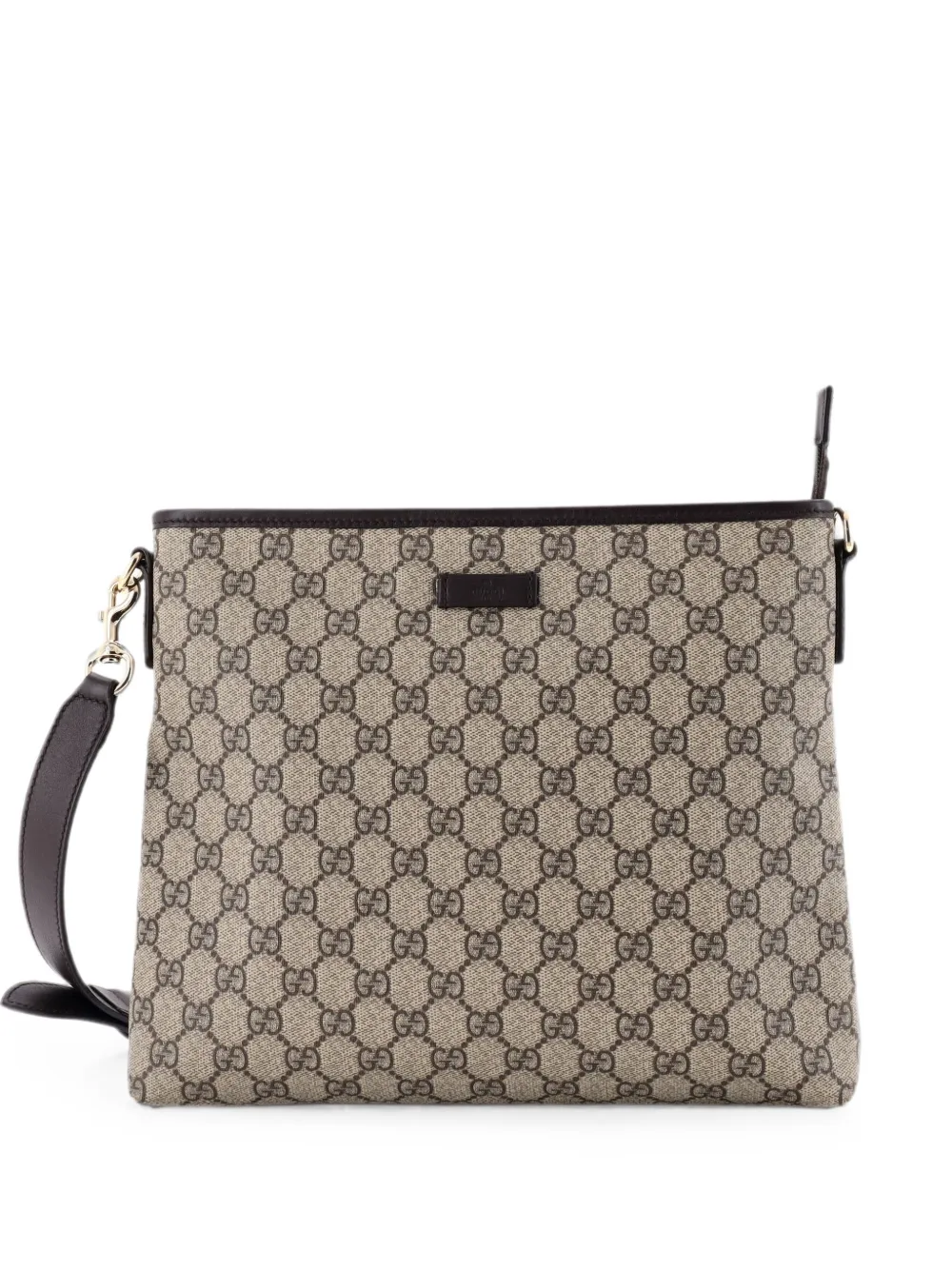 Gucci Pre-Owned Zip Top Messenger Bag GG Coated Canvas Medium crossbody bag - Braun