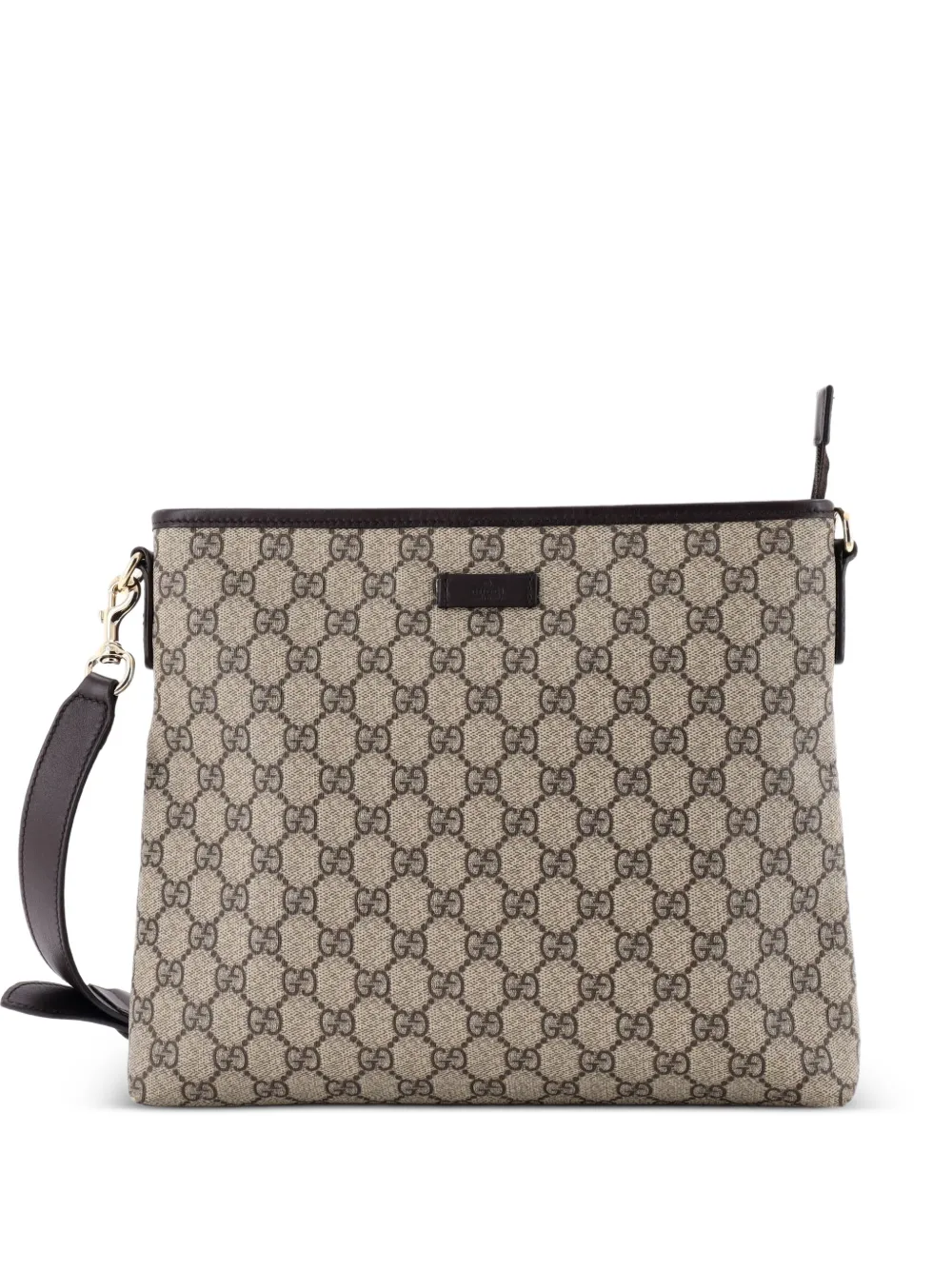 Gucci Pre-Owned Zip Top Messenger Bag GG Coated Canvas Medium crossbody bag - Marrone