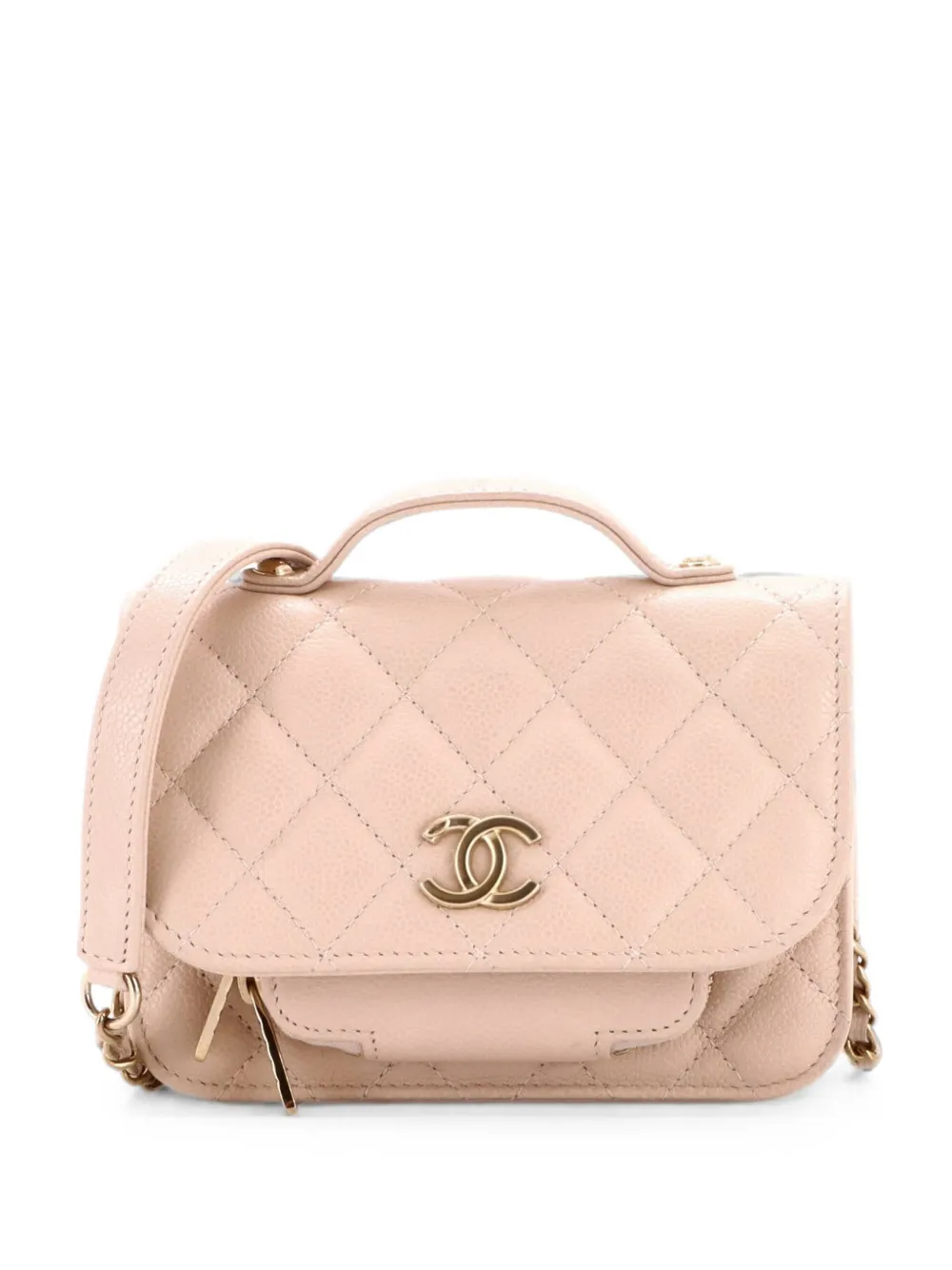 CHANEL Pre-Owned Business Affinity Flap Clutch with Chain Quilted Caviar crossbody bag - Toni neutri