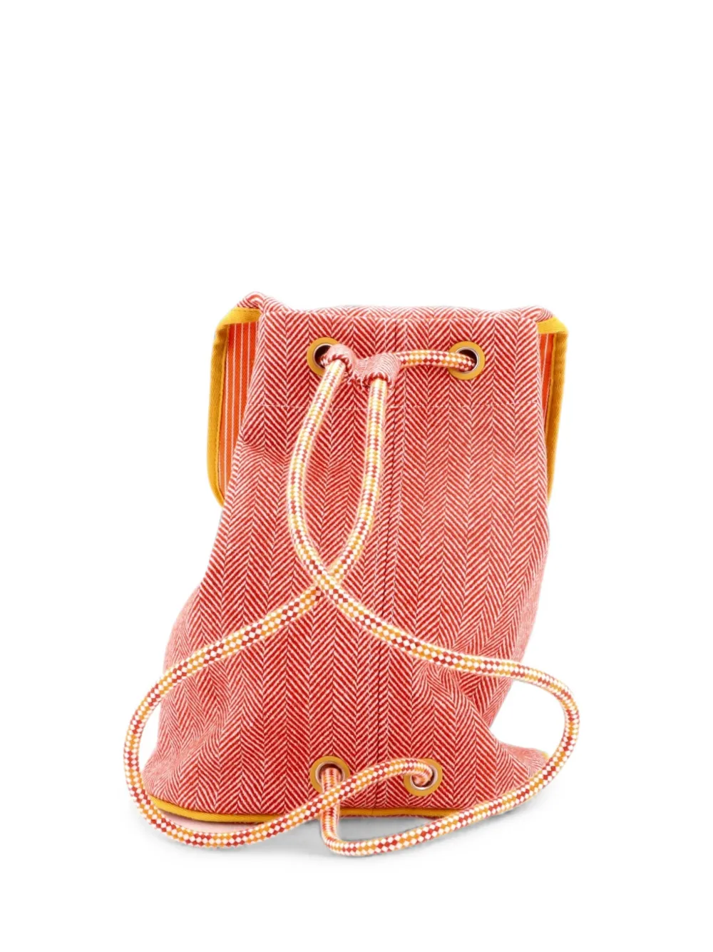 Hermès Pre-Owned Les Cabanes Embroidered Toile backpack - Orange