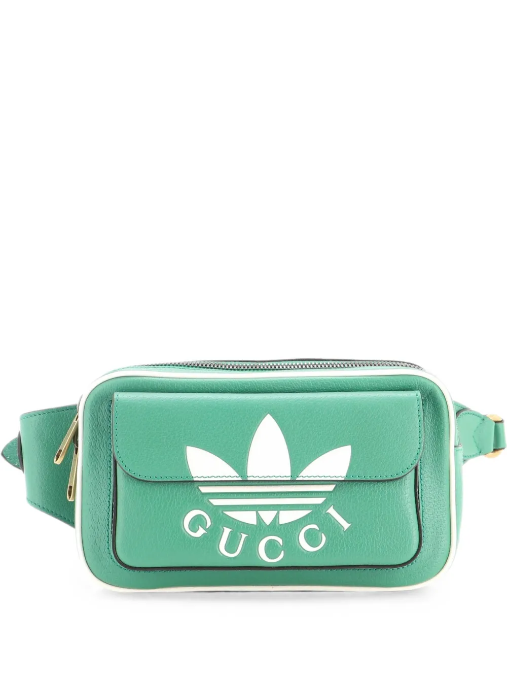 Gucci Pre-Owned x adidas Zip Leather belt bag - Grün