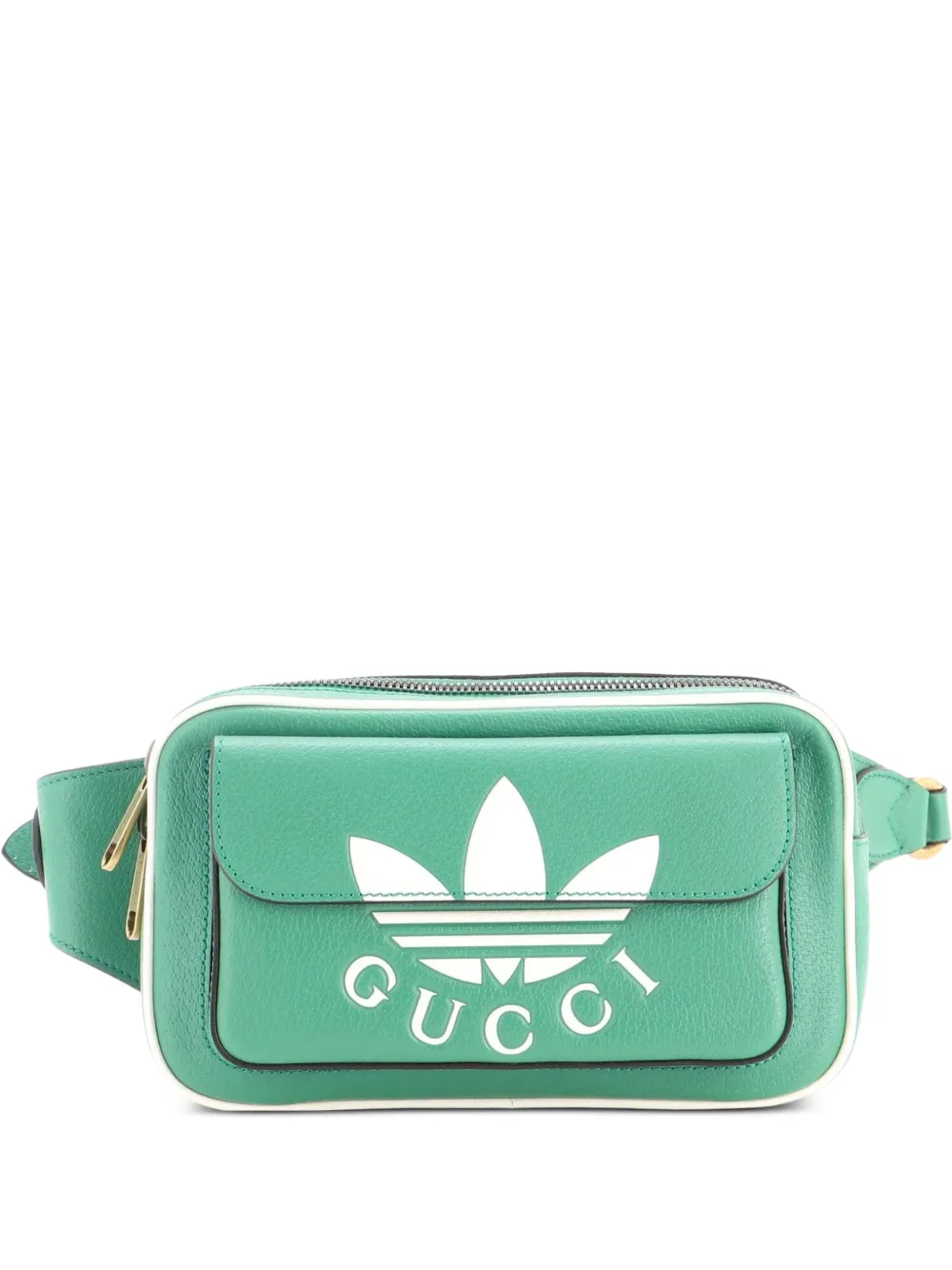 Gucci Pre-Owned x adidas Zip Leather belt bag - Verde