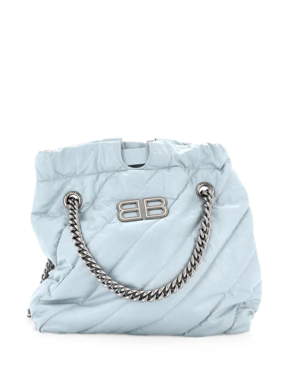 Balenciaga Pre-Owned Crush Chain Quilted Crushed Calfskin Small tote bag - Blau