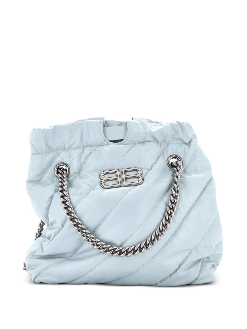 Balenciaga Pre-Owned Crush Chain Quilted Crushed Calfskin Small tote bag - Blu