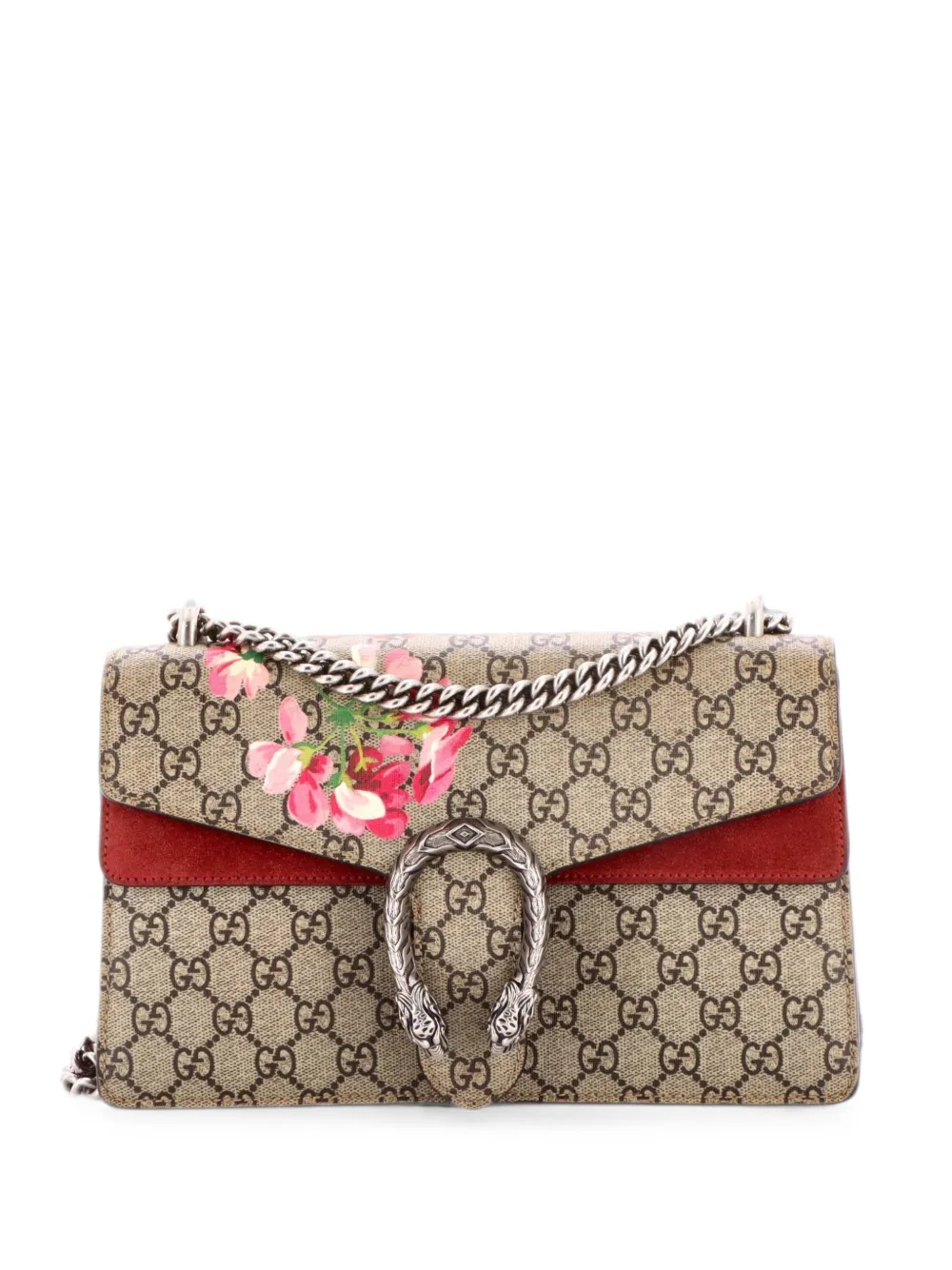 Gucci Pre-Owned Dionysus Bag Blooms Print GG Coated Canvas Small shoulder bag - Marrone