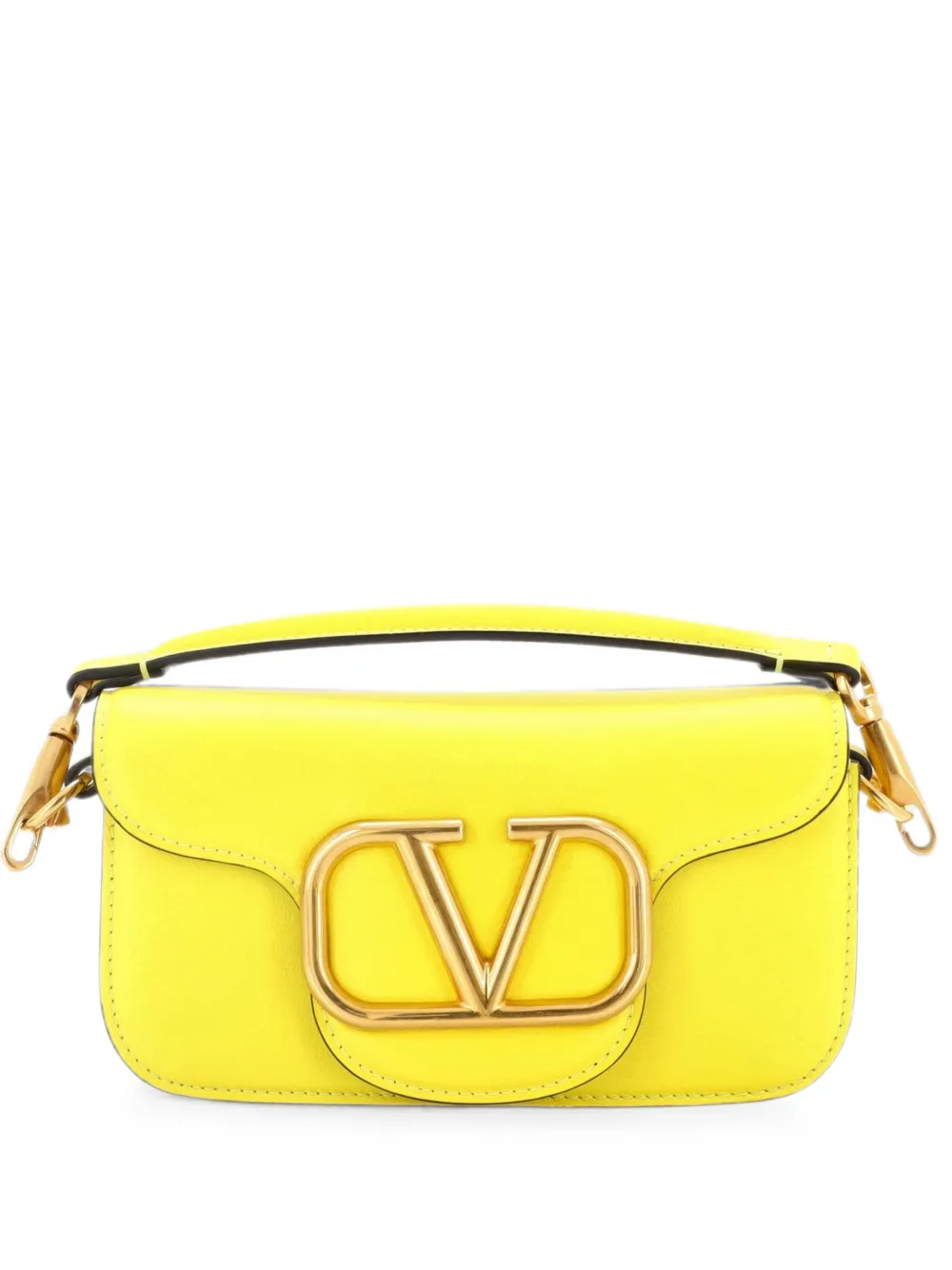 Valentino Garavani Pre-Owned VLogo Loco Flap Leather Small shoulder bag - Giallo