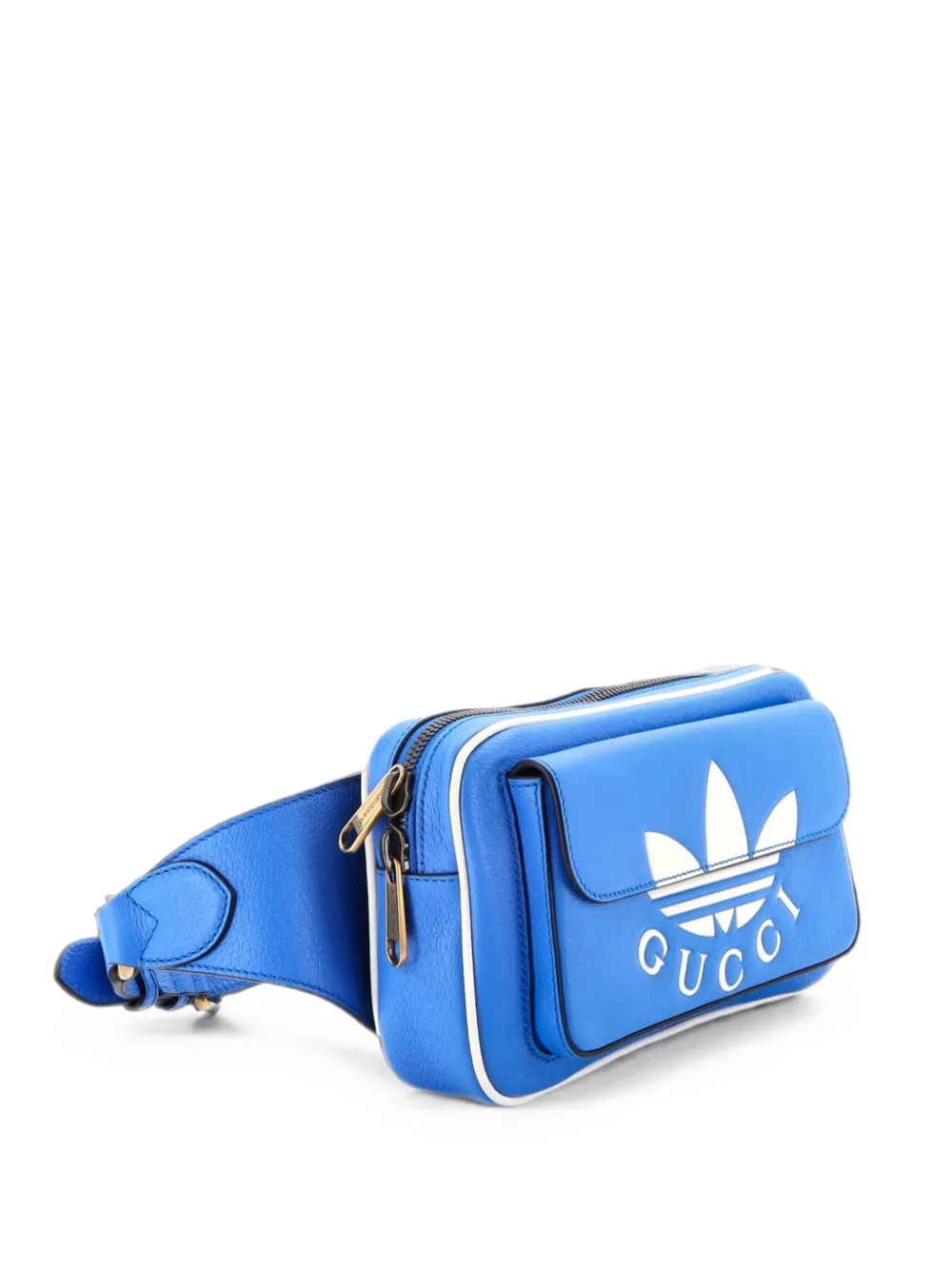 Gucci Pre-Owned x adidas Zip Leather belt bag - Blau