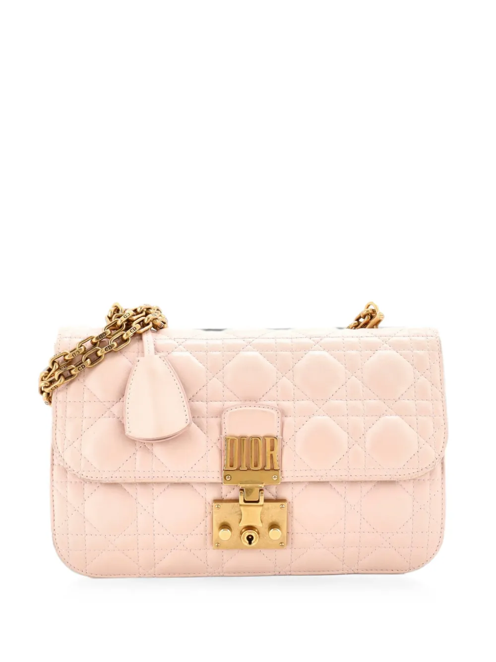 Christian Dior Pre-Owned Dioraddict Flap Bag Cannage Quilt Lambskin Medium shoulder bag - Rosa