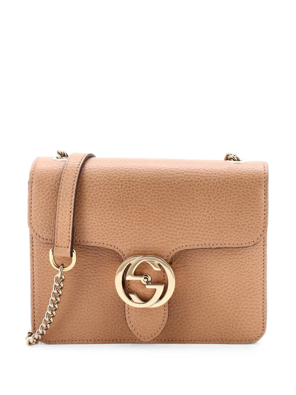 Gucci Pre-Owned Interlocking Leather Small shoulder bag - Nude