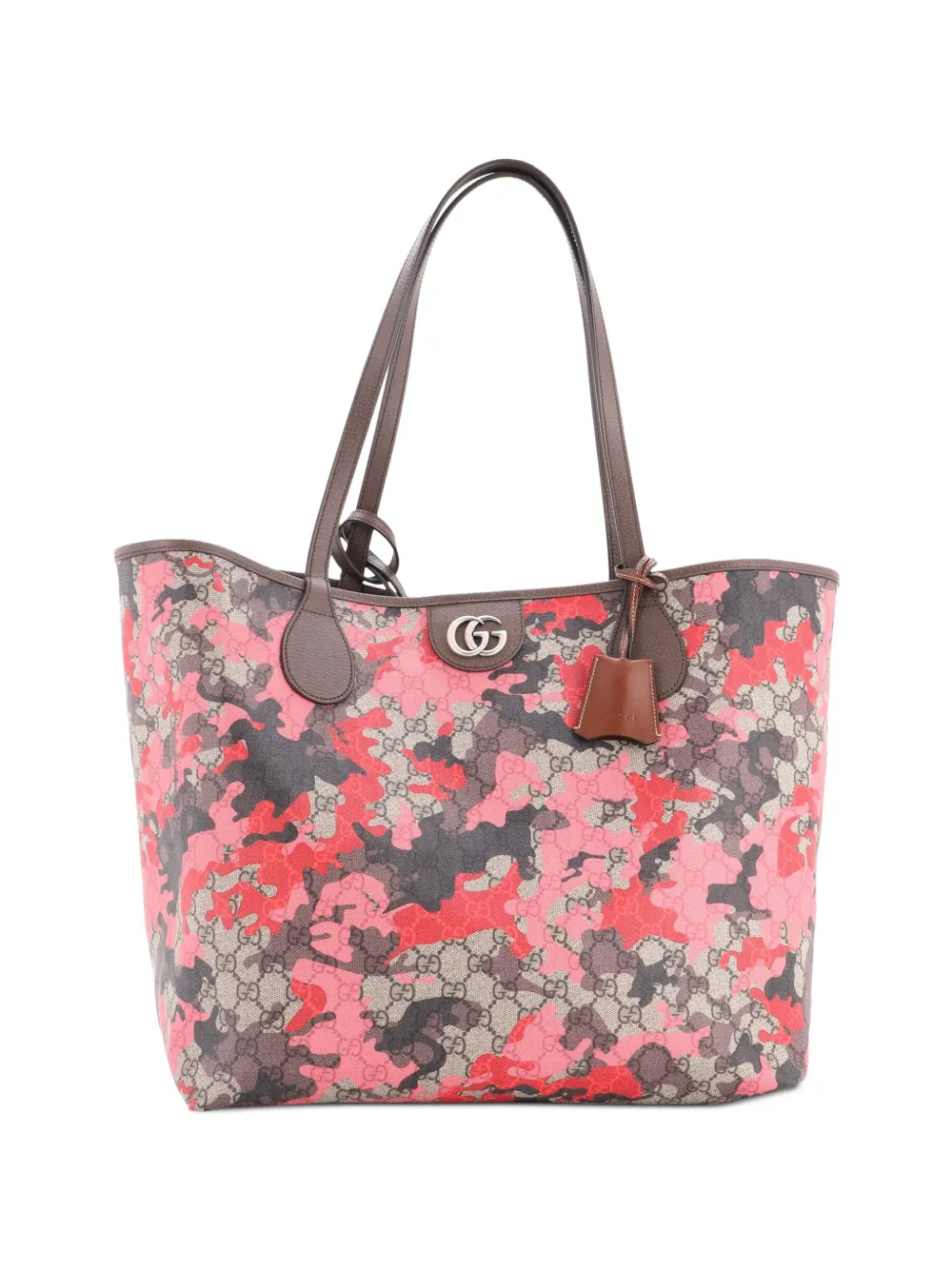 Gucci Pre-Owned GG Open GG Camouflage Coated Canvas Large tote bag - Marrone